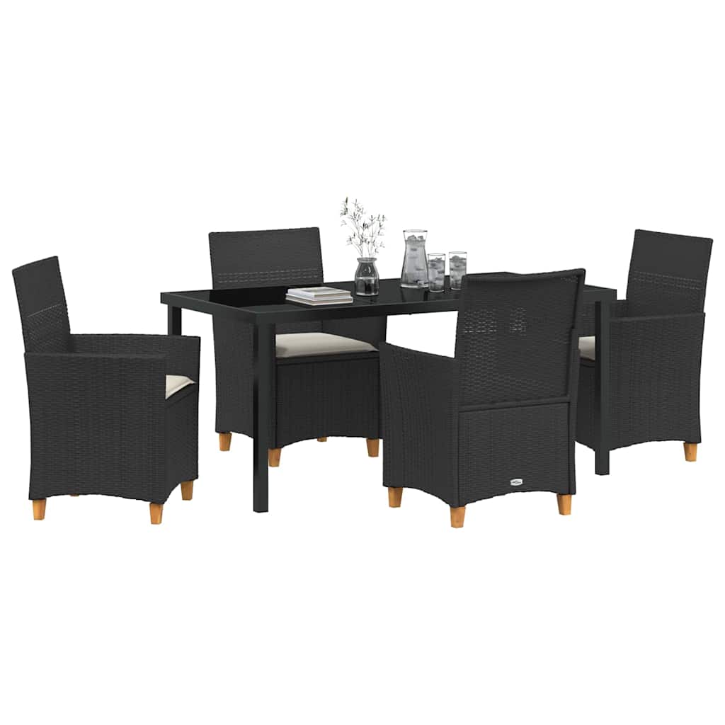Ensemble de salle à manger pour jardin 5 pcs Noir polyrotin - XIOS