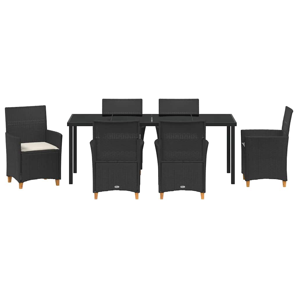 Ensemble de salle à manger pour jardin 7 pcs Noir polyrotin - XIOS