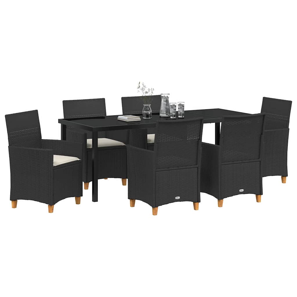 Ensemble de salle à manger pour jardin 7 pcs Noir polyrotin - XIOS