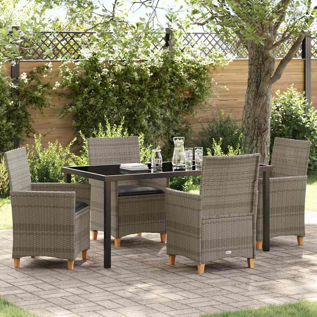 Ensemble de salle à manger pour jardin 5 pcs Gris polyrotin - XIOS