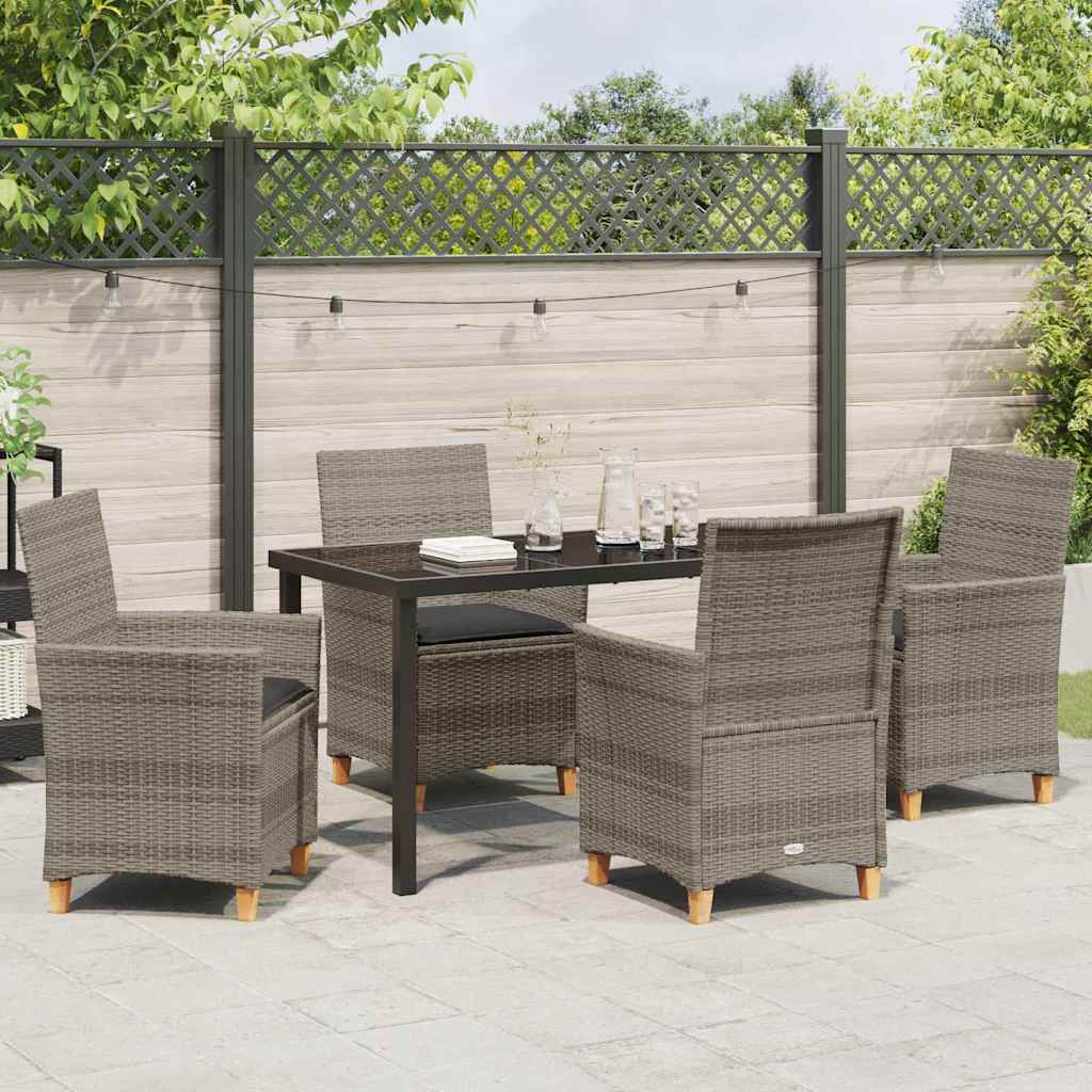 Ensemble de salle à manger pour jardin 5 pcs Gris polyrotin - XIOS