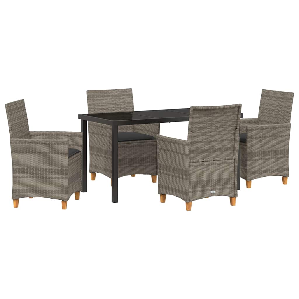 Ensemble de salle à manger pour jardin 5 pcs Gris polyrotin - XIOS