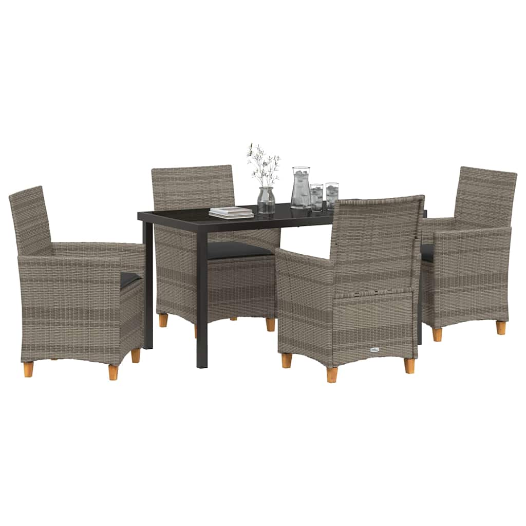 Ensemble de salle à manger pour jardin 5 pcs Gris polyrotin - XIOS