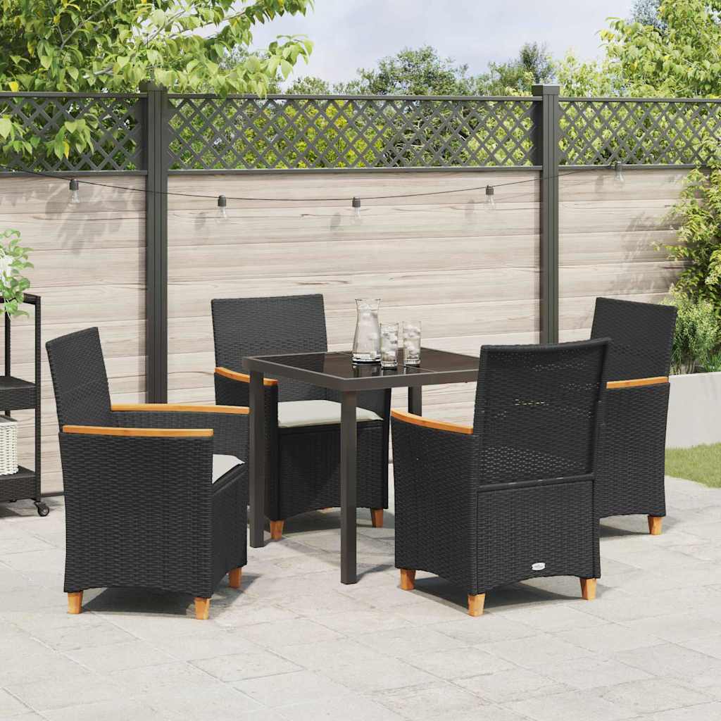 Ensemble de salle à manger pour jardin 5 pcs Noir polyrotin - XIOS