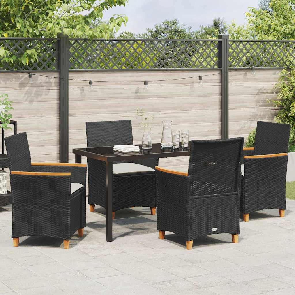 Ensemble de salle à manger pour jardin 5 pcs Noir polyrotin - XIOS