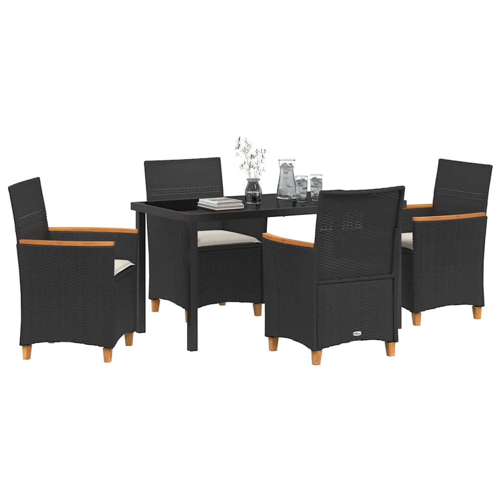 Ensemble de salle à manger pour jardin 5 pcs Noir polyrotin - XIOS