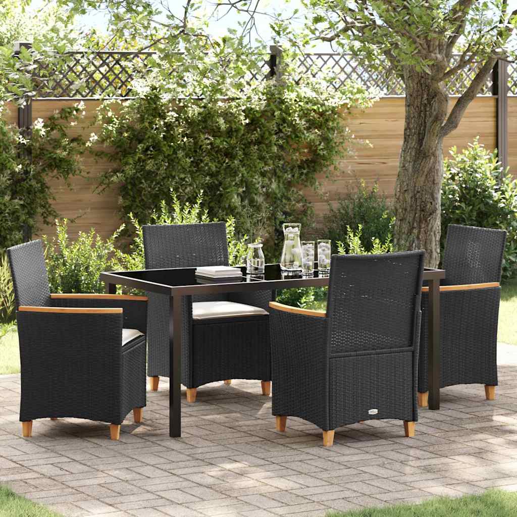 Ensemble de salle à manger pour jardin 5 pcs Noir polyrotin - XIOS