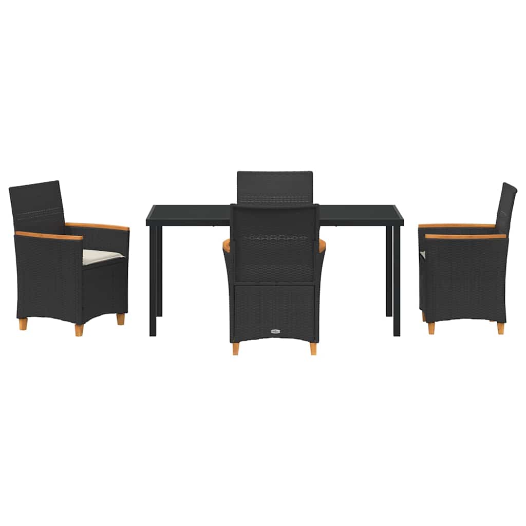 Ensemble de salle à manger pour jardin 5 pcs Noir polyrotin - XIOS