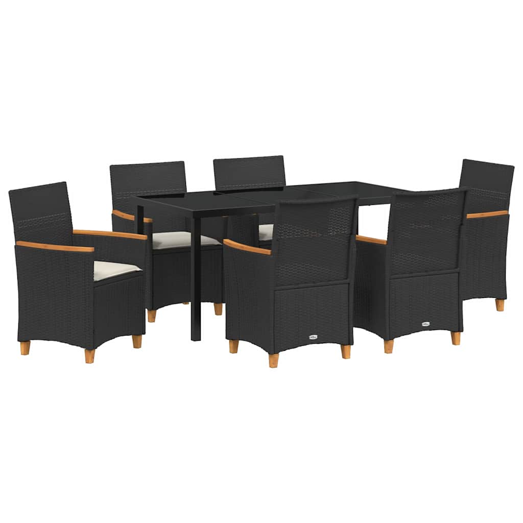 Ensemble de salle à manger pour jardin 7 pcs Noir polyrotin - XIOS