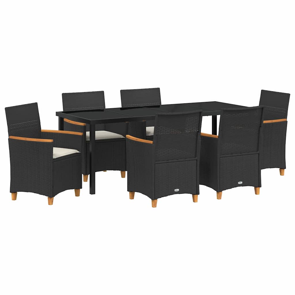 Ensemble de salle à manger pour jardin 7 pcs Noir polyrotin - XIOS