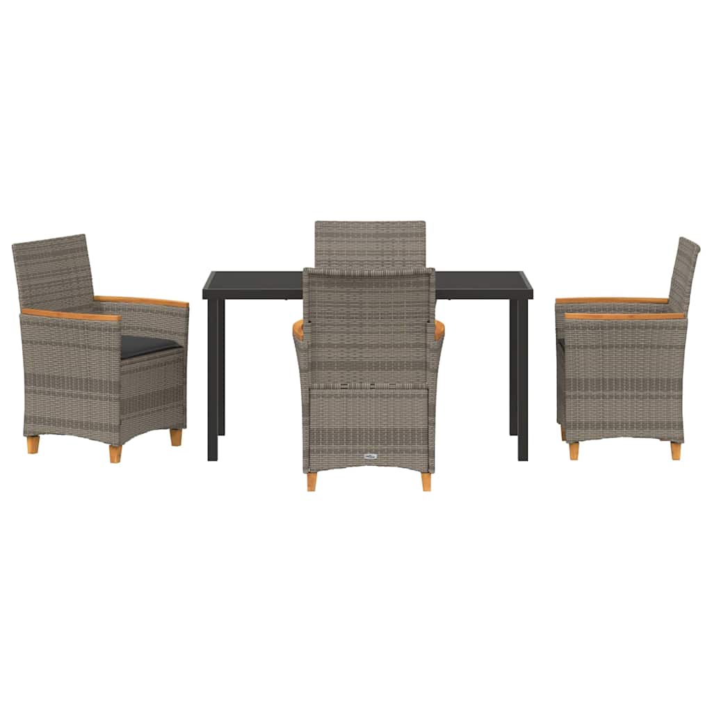 Ensemble de salle à manger pour jardin 5 pcs Gris polyrotin - XIOS