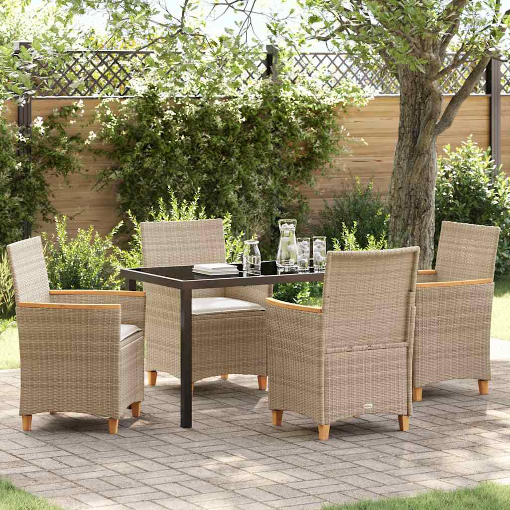 Ensemble de salle à manger pour jardin 5 pcs Beige polyrotin - XIOS