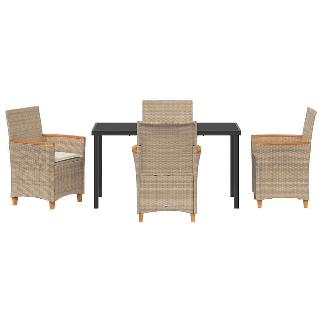 Ensemble de salle à manger pour jardin 5 pcs Beige polyrotin - XIOS