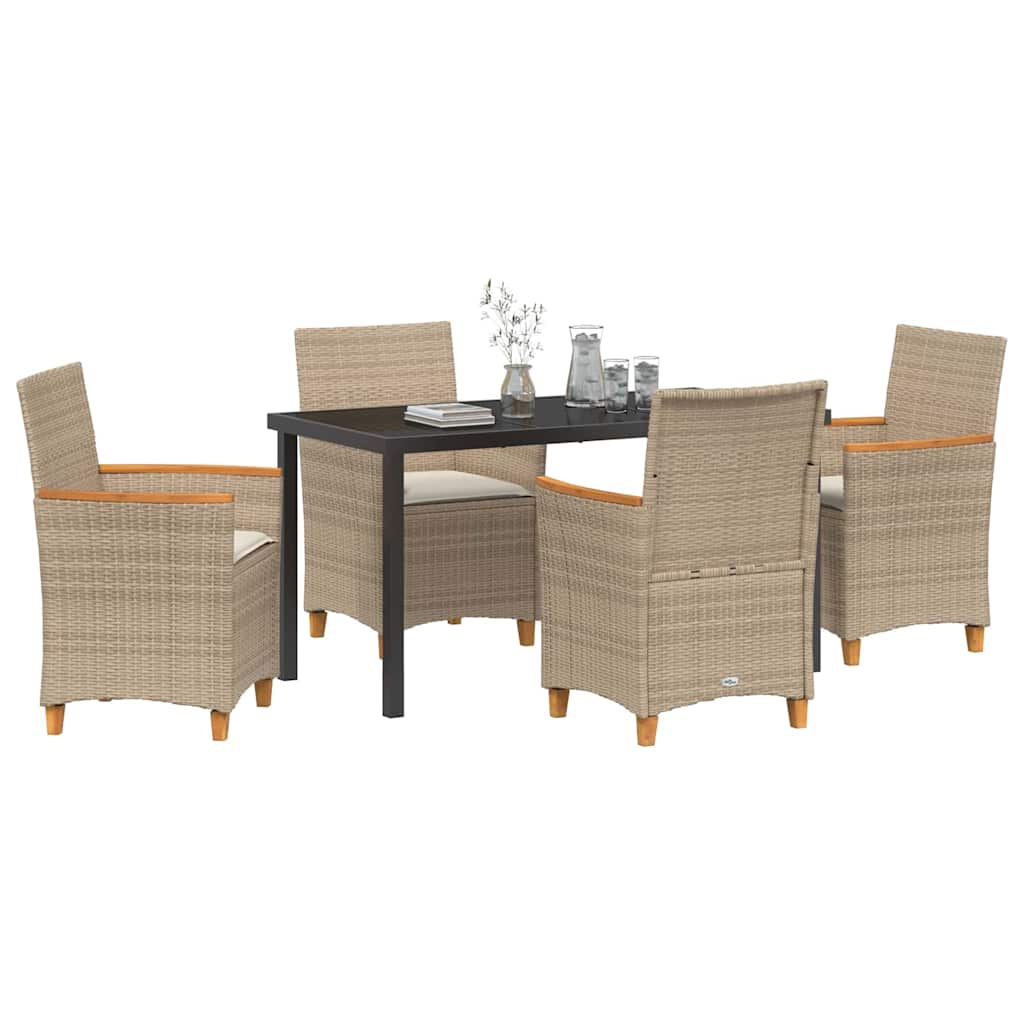Ensemble de salle à manger pour jardin 5 pcs Beige polyrotin - XIOS