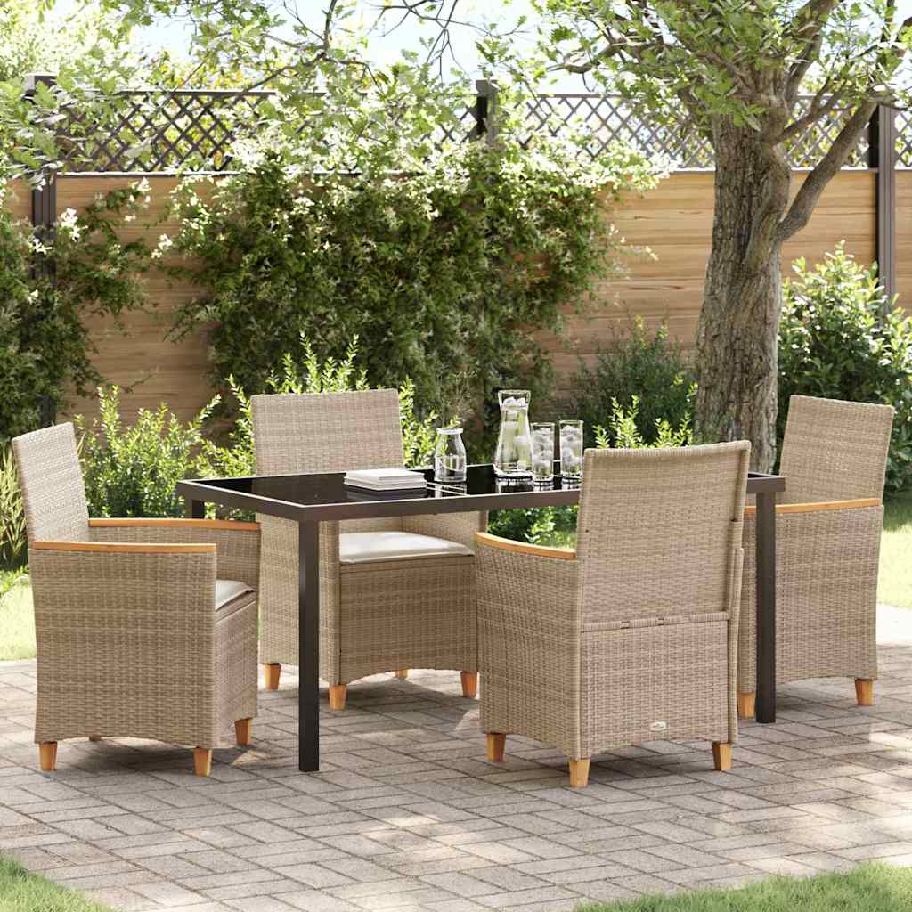 Ensemble de salle à manger pour jardin 5 pcs Beige polyrotin - XIOS