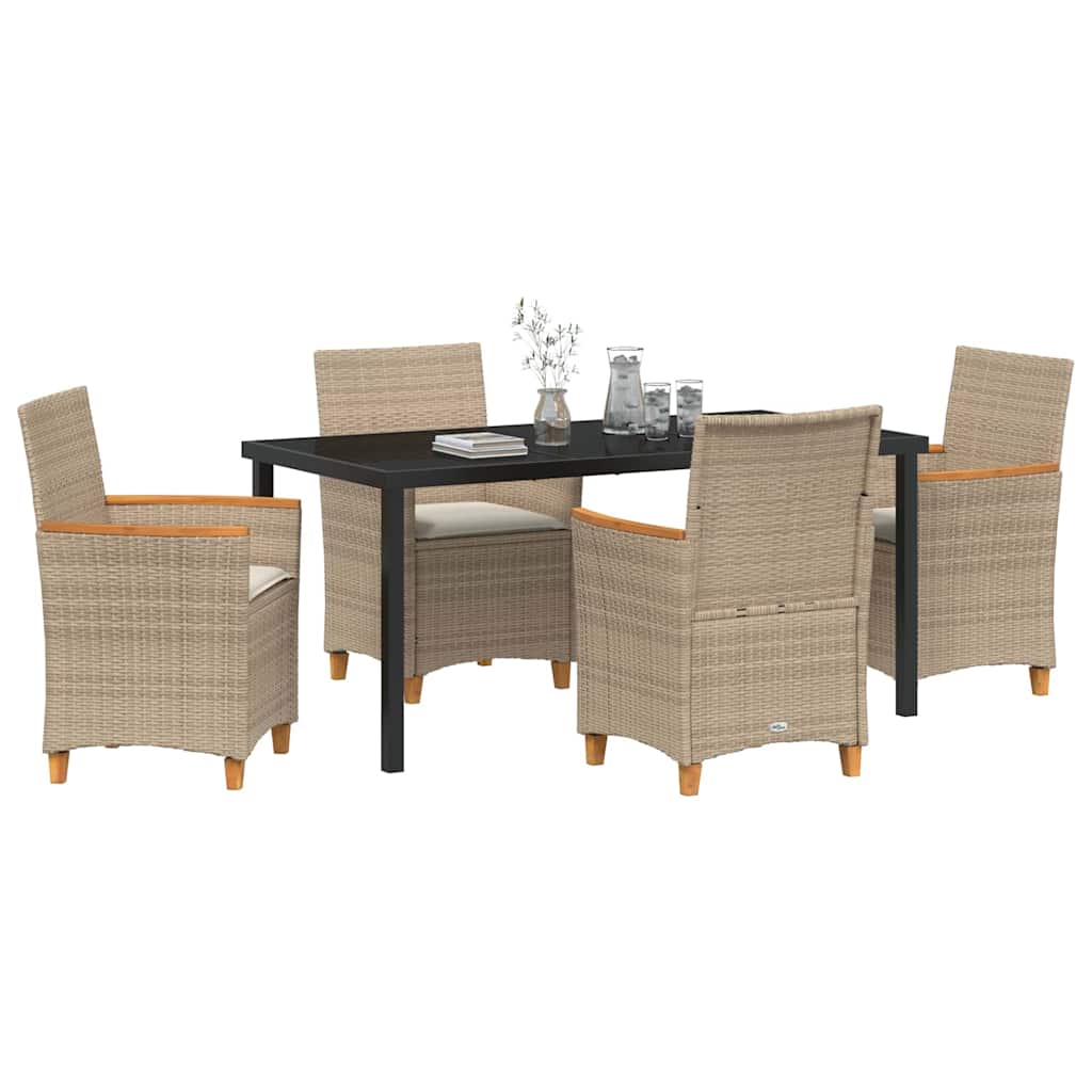 Ensemble de salle à manger pour jardin 5 pcs Beige polyrotin - XIOS