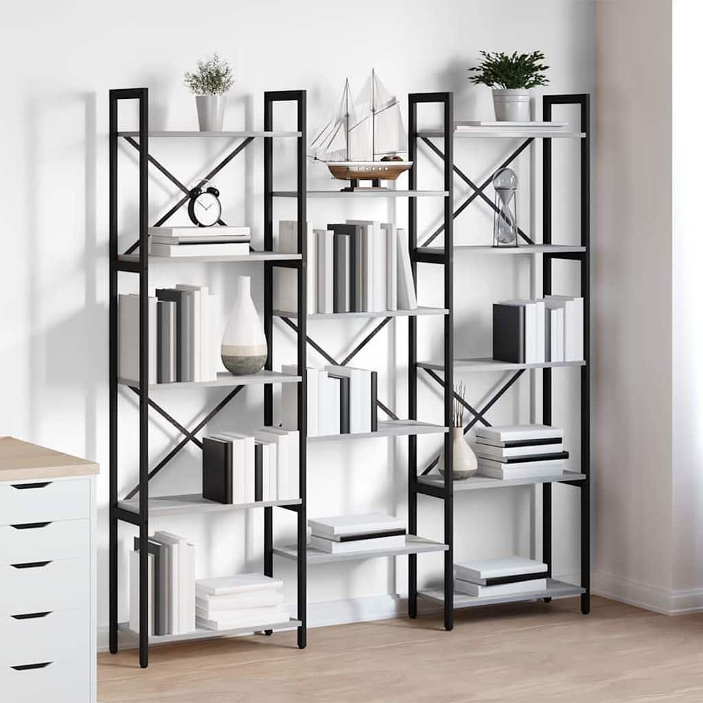 Étagère Sonoma gris 156 x 25 x 167 cm Bois d'ingénierie - XIOS