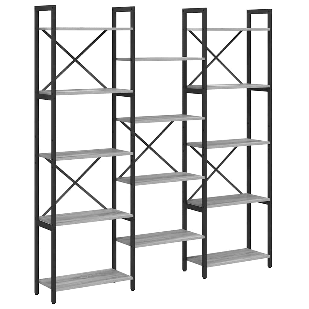 Étagère Sonoma gris 156 x 25 x 167 cm Bois d'ingénierie - XIOS