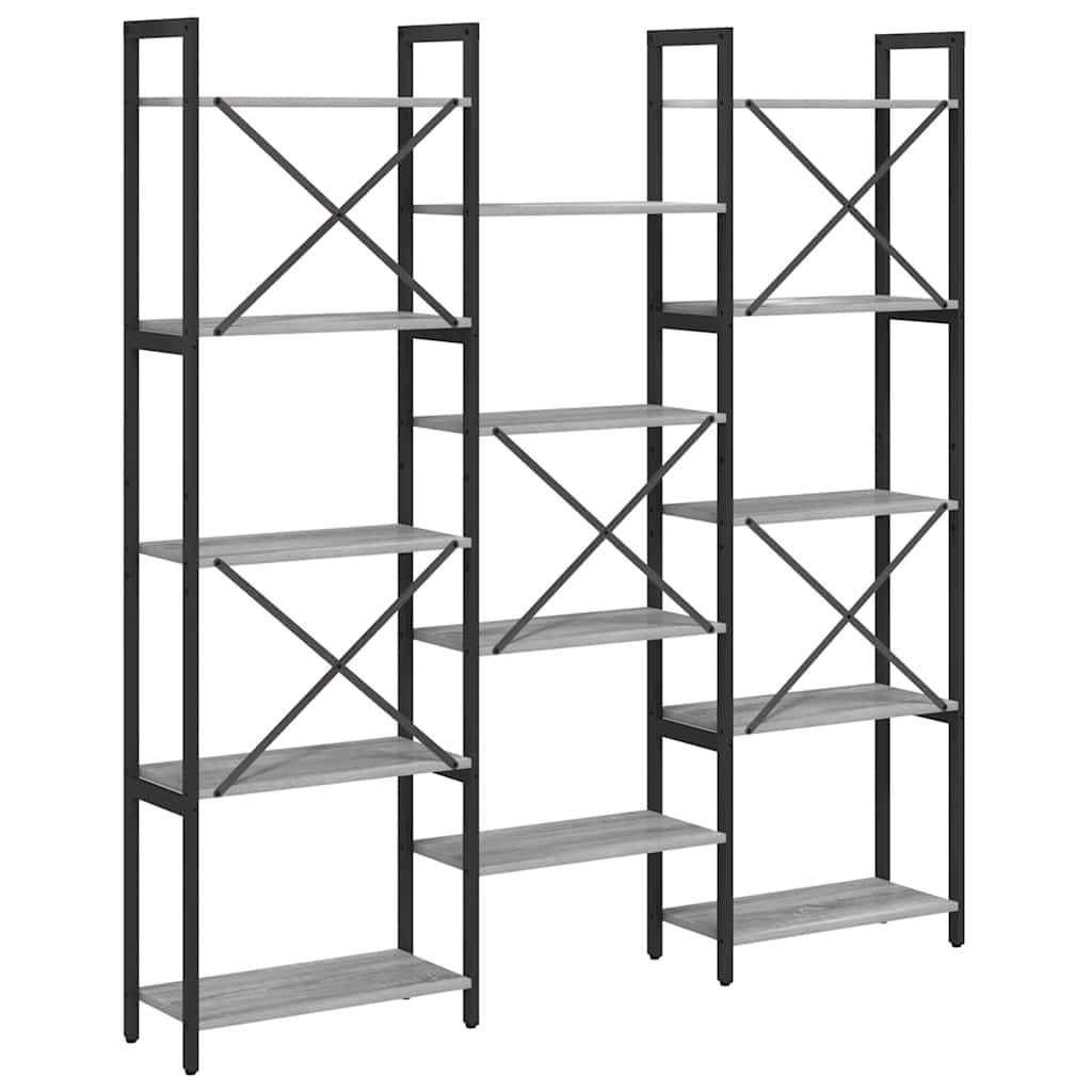 Étagère Sonoma gris 156 x 25 x 167 cm Bois d'ingénierie - XIOS