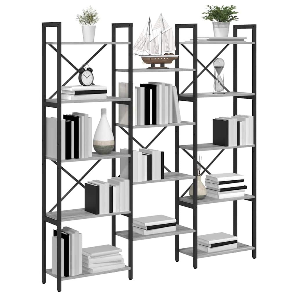 Étagère Sonoma gris 156 x 25 x 167 cm Bois d'ingénierie - XIOS