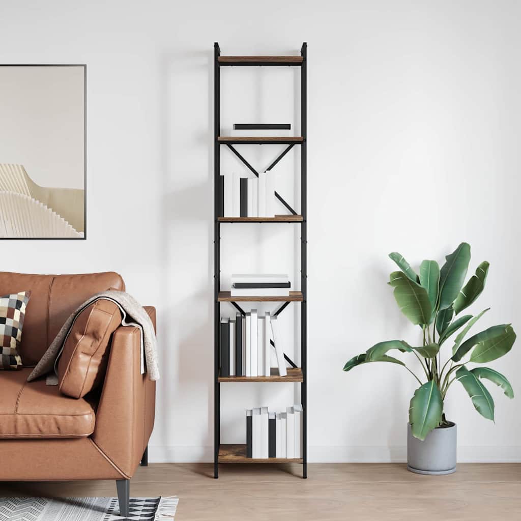 Bibliothèque Chêne fumé 40 x 30 x 188 cm Bois d'ingénierie - XIOS