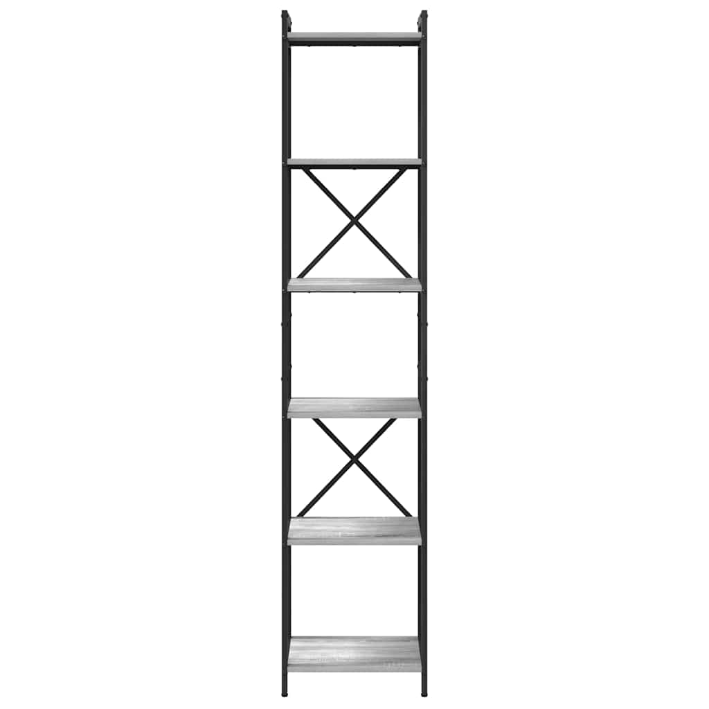 Bibliothèque Sonoma gris 40 x 30 x 188 cm Bois d'ingénierie - XIOS