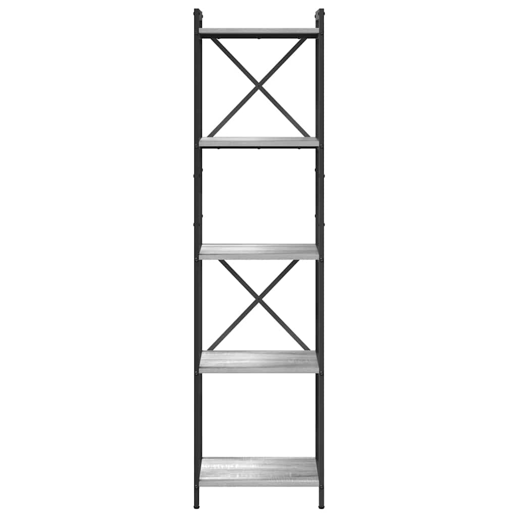 Bibliothèque Sonoma gris 40 x 30 x 153 cm Bois d'ingénierie - XIOS