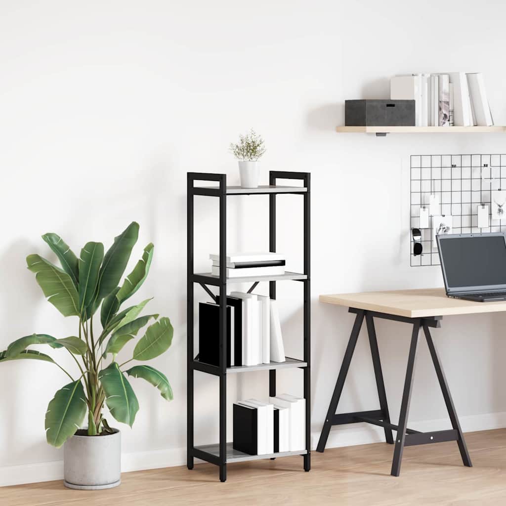 Bibliothèque Sonoma gris 40 x 30 x 118 cm Bois d'ingénierie - XIOS