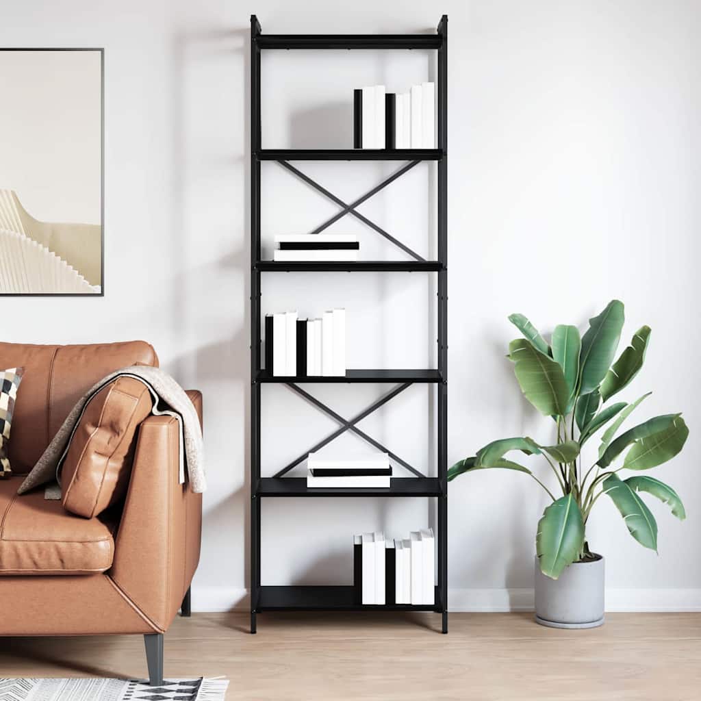 Bibliothèque Chêne noir 60 x 30 x 188 cm Bois d'ingénierie - XIOS