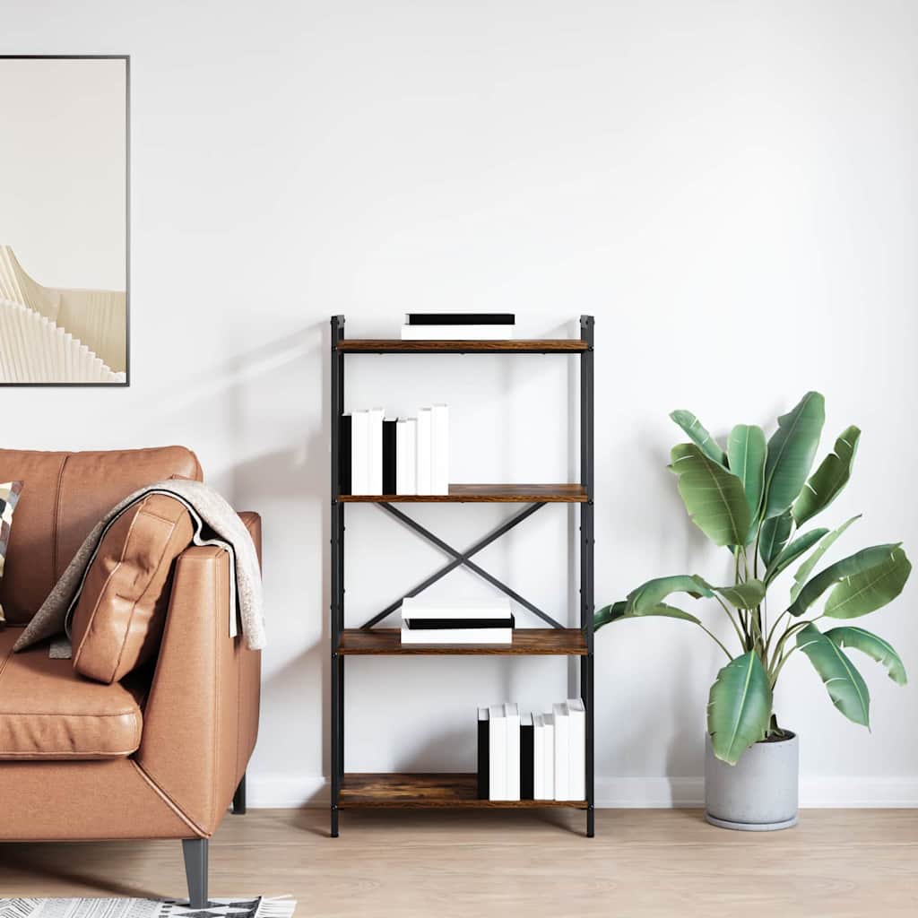 Bibliothèque Chêne fumé 60 x 30 x 118 cm Bois d'ingénierie - XIOS