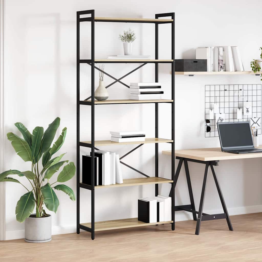 Bibliothèque Chêne sonoma 80 x 30 x 188 cm Bois d'ingénierie - XIOS