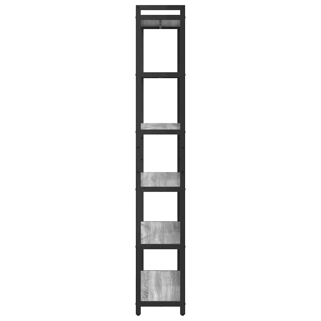 Bibliothèque Sonoma gris 80 x 30 x 188 cm Bois d'ingénierie - XIOS