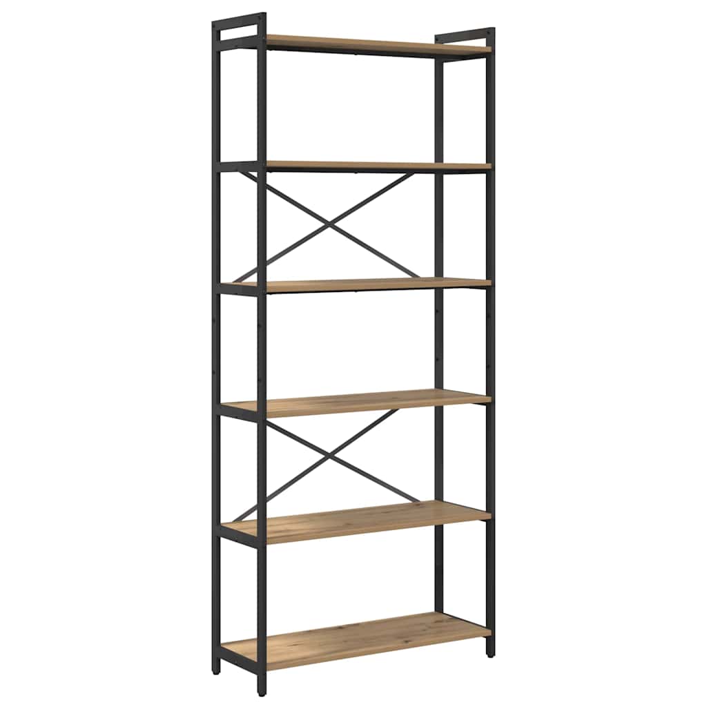 Bibliothèque chêne artisanal 80 x 30 x 188 cm Bois d'ingénierie - XIOS