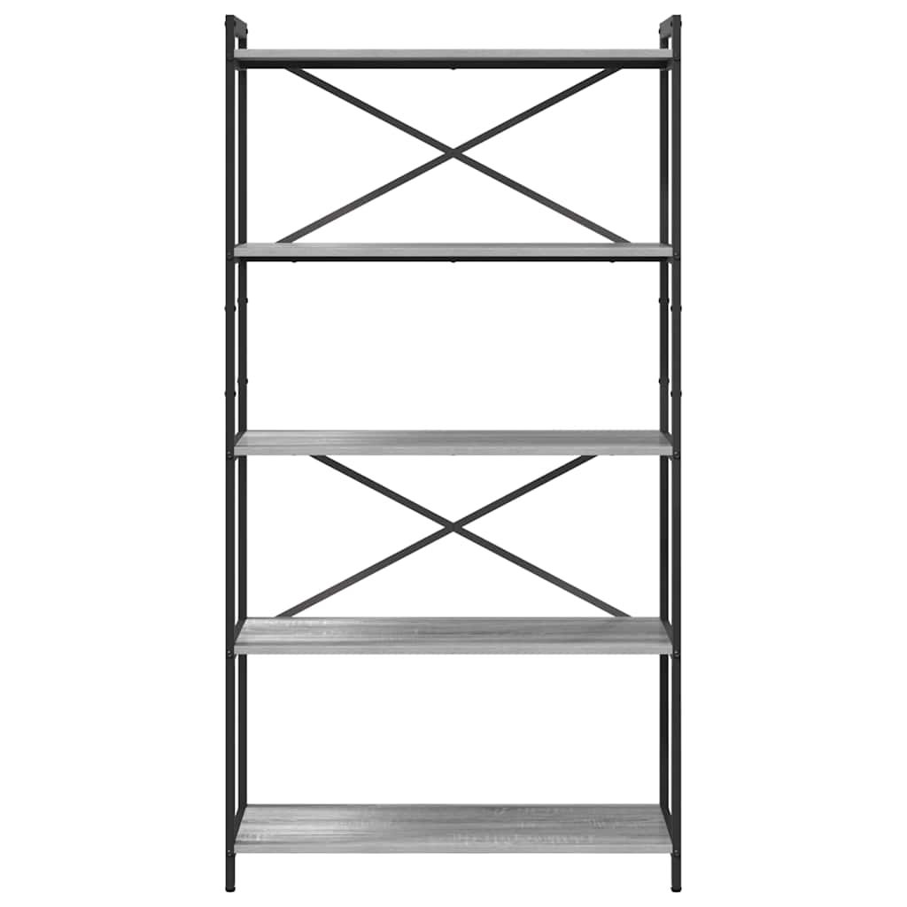 Bibliothèque Sonoma gris 80 x 30 x 153 cm Bois d'ingénierie - XIOS