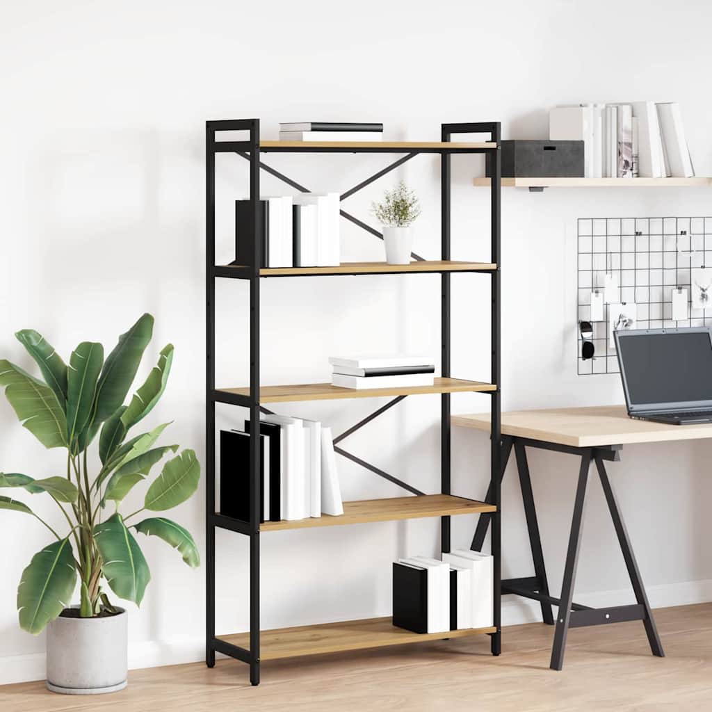 Bibliothèque chêne artisanal 80 x 30 x 153 cm Bois d'ingénierie - XIOS