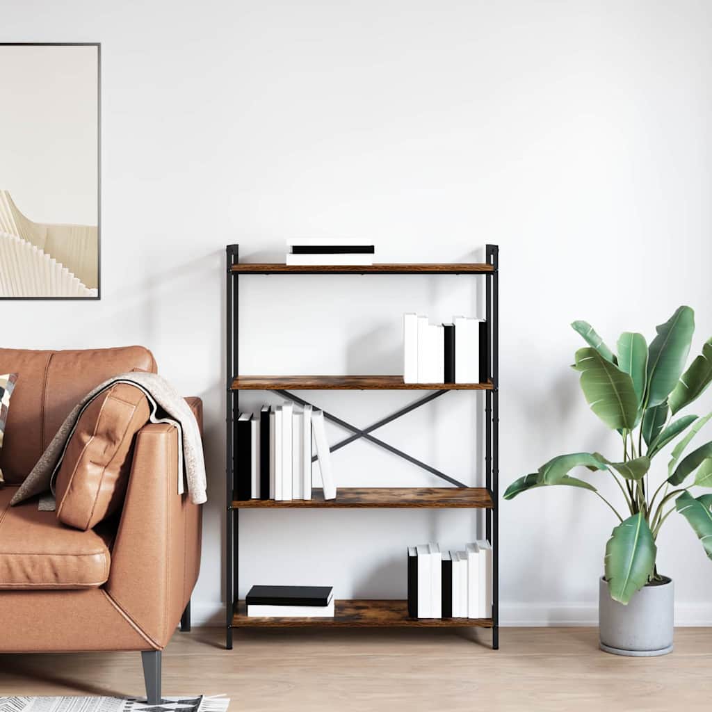 Bibliothèque Chêne fumé 80 x 30 x 118 cm Bois d'ingénierie - XIOS