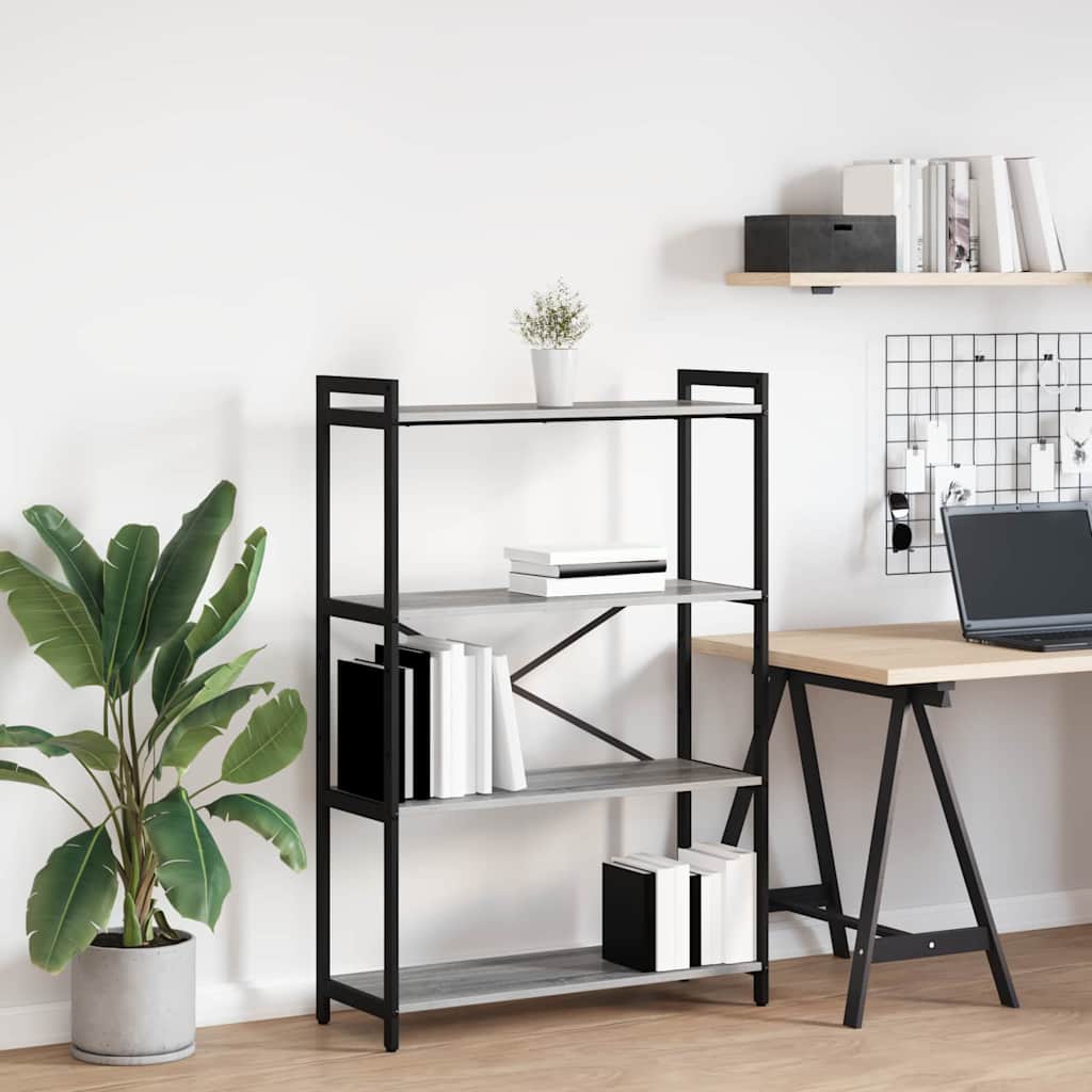 Bibliothèque Sonoma gris 80 x 30 x 118 cm Bois d'ingénierie - XIOS