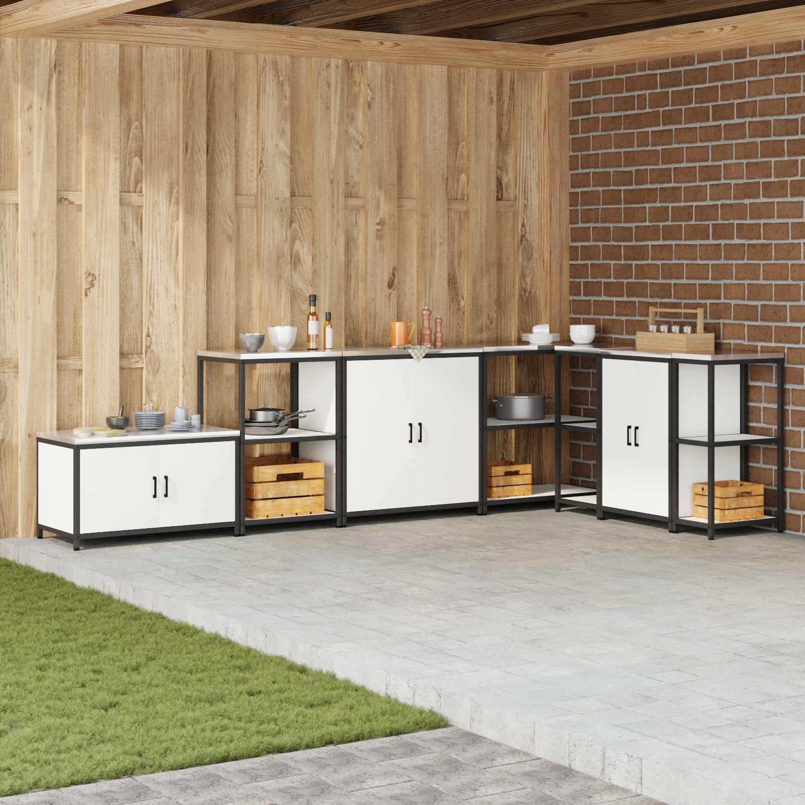 Meuble de rangement de cuisine HATTEM Blanc 90 x 50 x 92 cm - XIOS