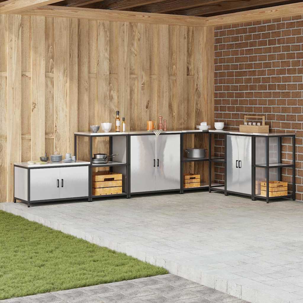Meuble de rangement de cuisine HATTEM Argenté 90 x 50 x 92 cm