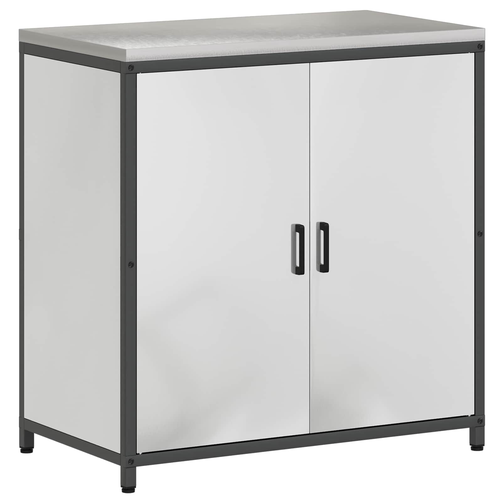 Meuble de rangement de cuisine HATTEM Argenté 90 x 50 x 92 cm