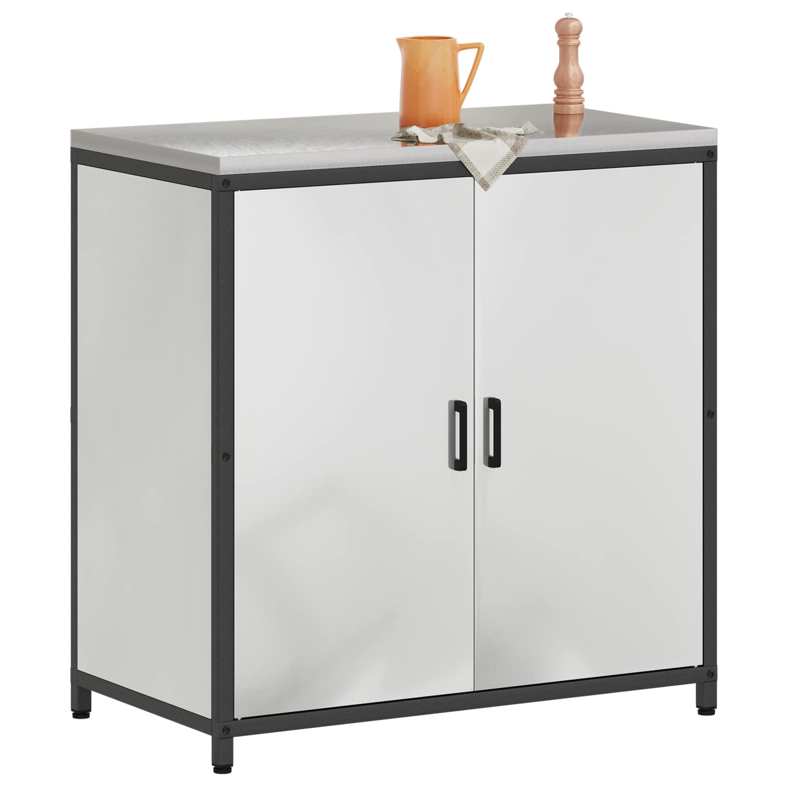 Meuble de rangement de cuisine HATTEM Argenté 90 x 50 x 92 cm - XIOS
