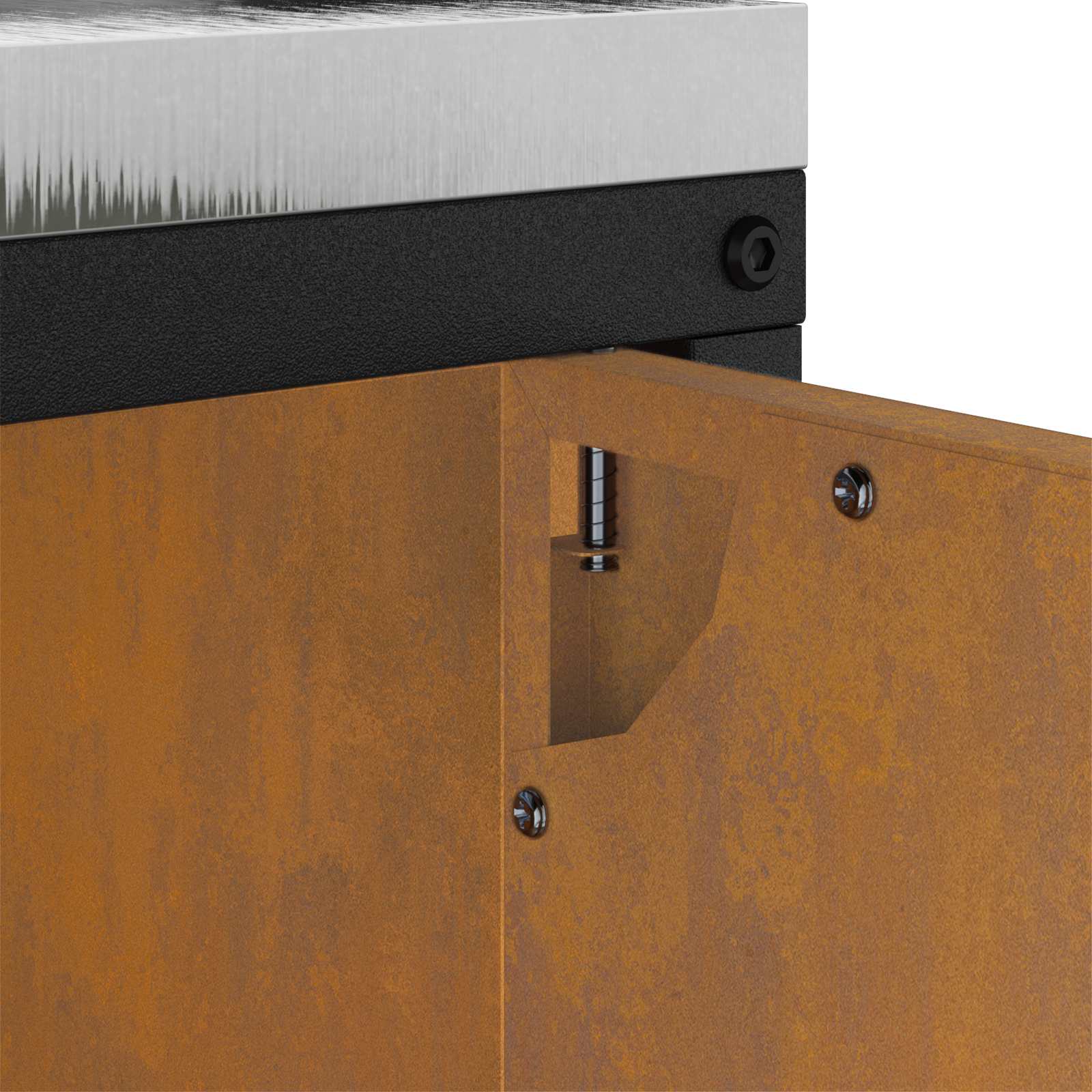 Meuble de rangement de cuisine HATTEM Rouillé 90 x 50 x 92 cm - XIOS