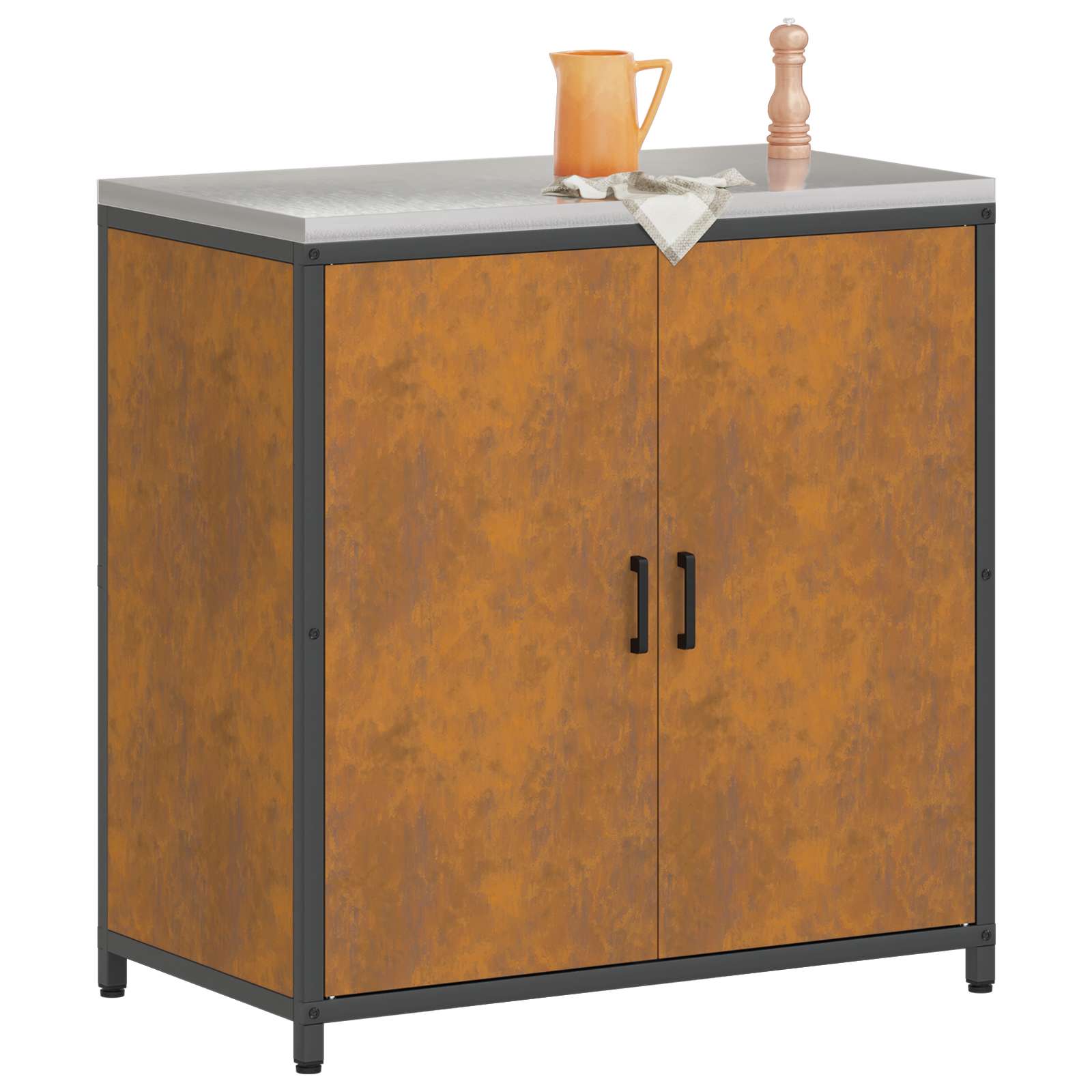 Meuble de rangement de cuisine HATTEM Rouillé 90 x 50 x 92 cm - XIOS