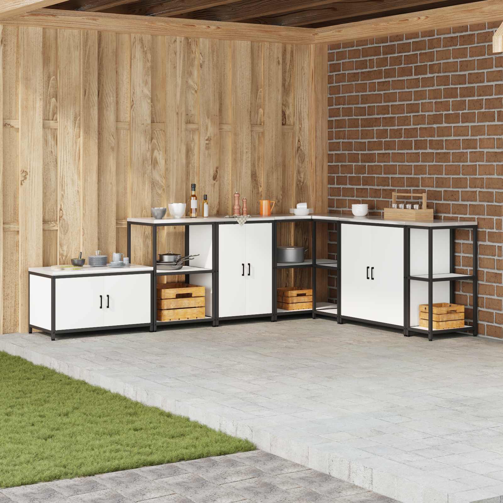 Meuble de rangement de cuisine HATTEM Blanc 60 x 50 x 92 cm