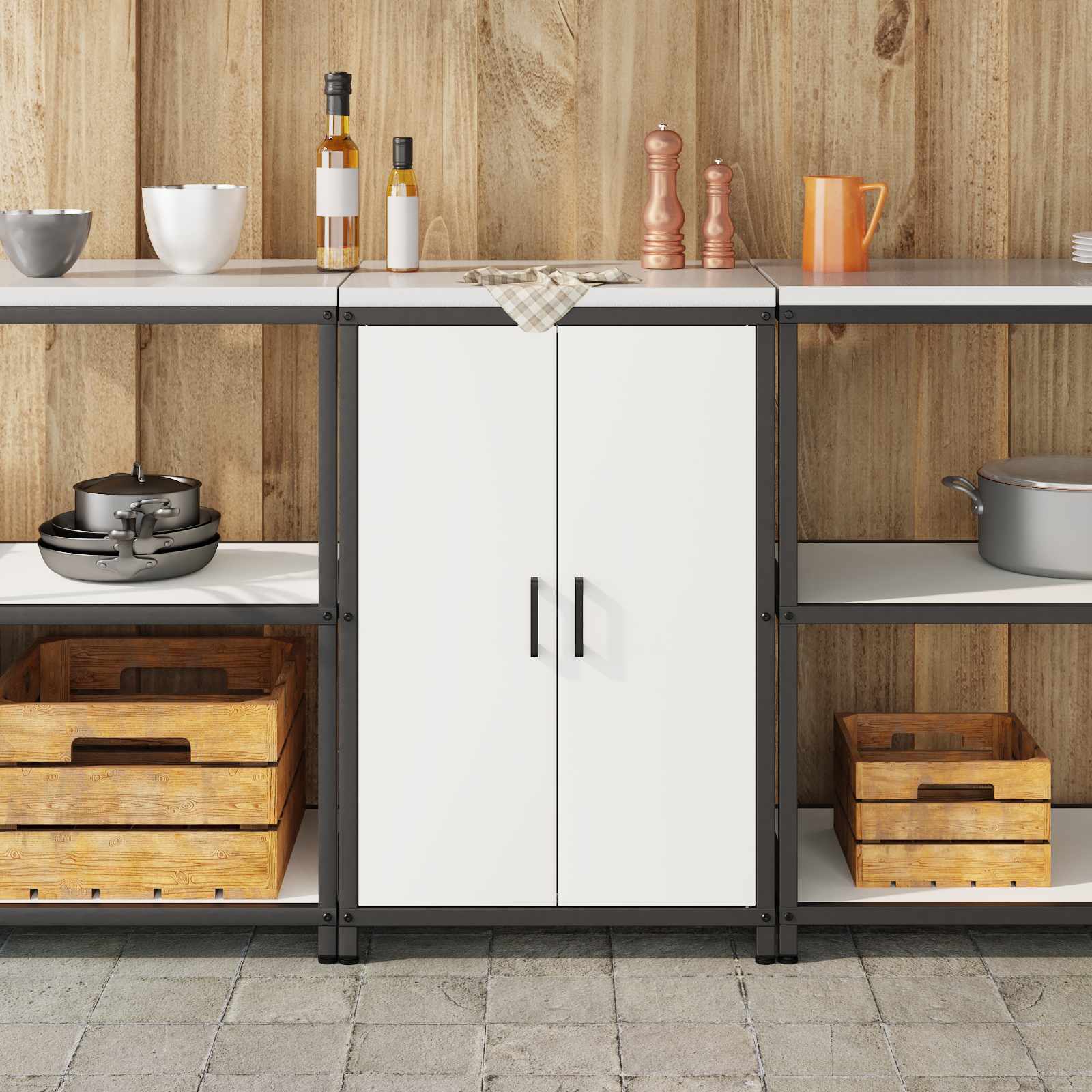 Meuble de rangement de cuisine HATTEM Blanc 60 x 50 x 92 cm - XIOS