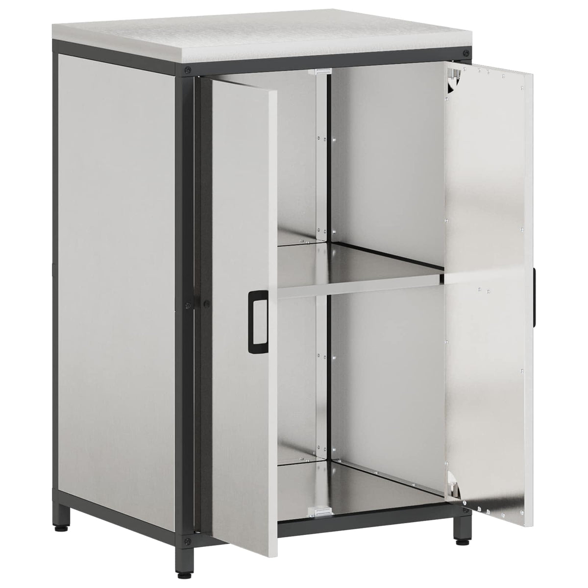 Meuble de rangement de cuisine HATTEM Argenté 60 x 50 x 92 cm