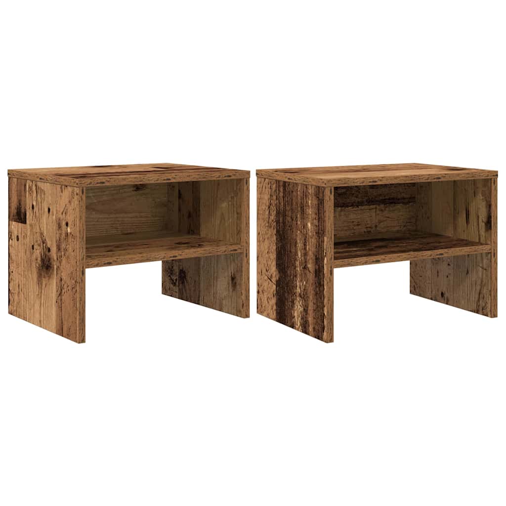 Cabinet de chevet 2 pcs Bois ancien 40 x 40 x 30 cm - XIOS