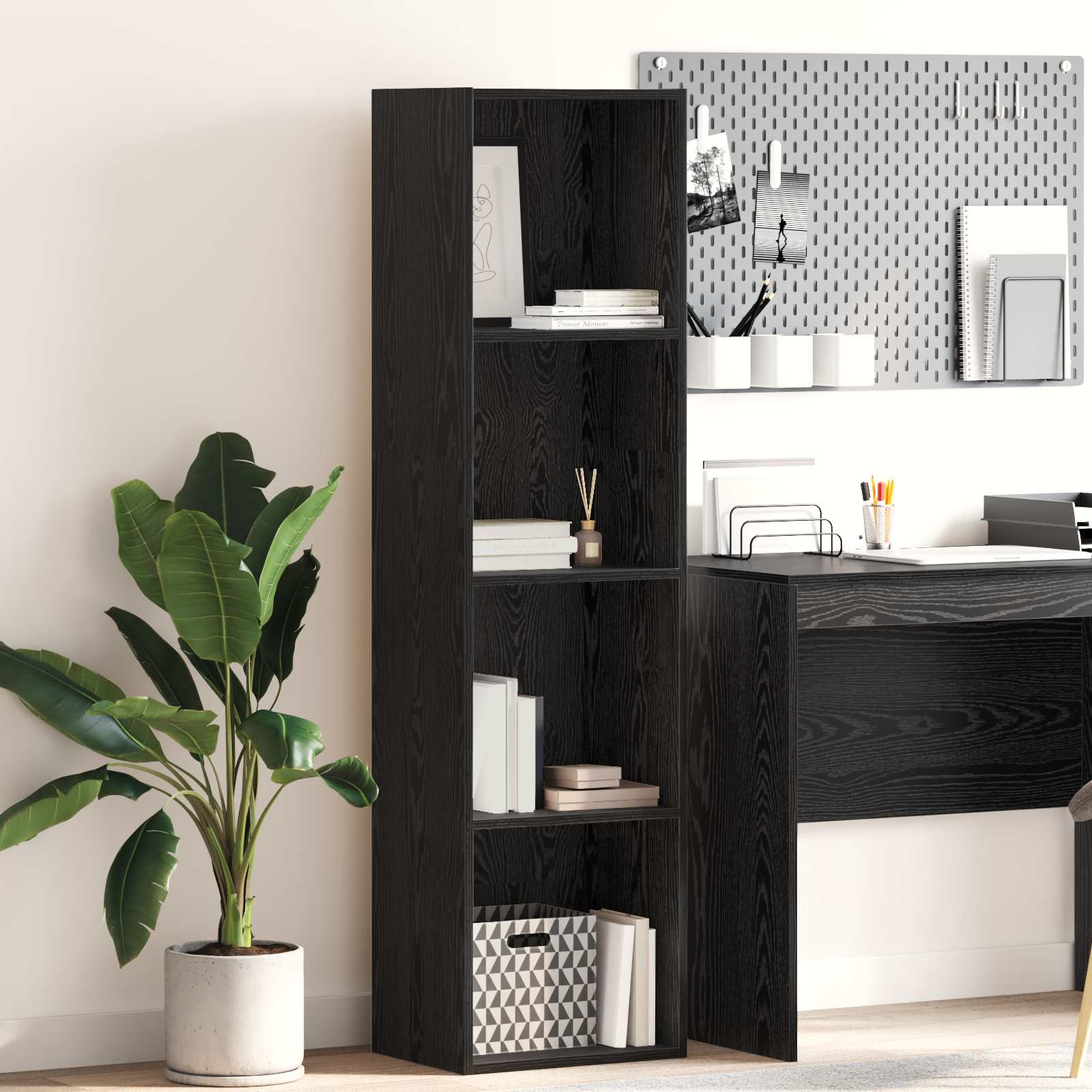 Étagère Chêne noir 40 x 30 x 152 cm Bois d'ingénierie - XIOS