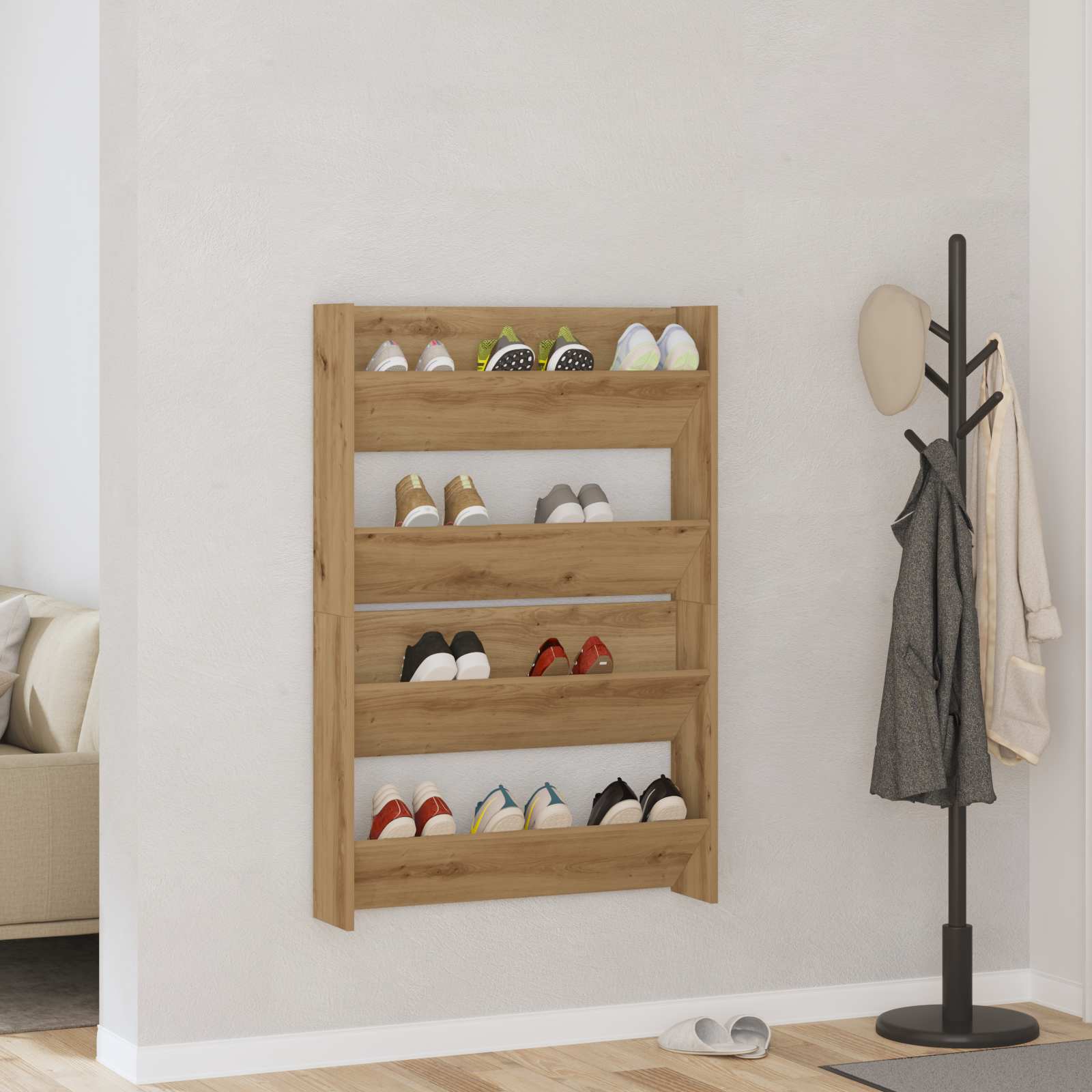 Cabinet à chaussures 2 pc 81 x 18 x 60 cm Bois d'ingénierie - XIOS