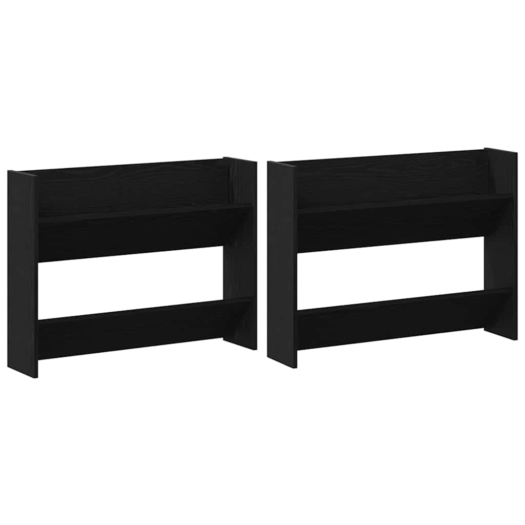 Cabinet à chaussures 2 pcs Chêne noir 83 x 18 x 60 cm - XIOS